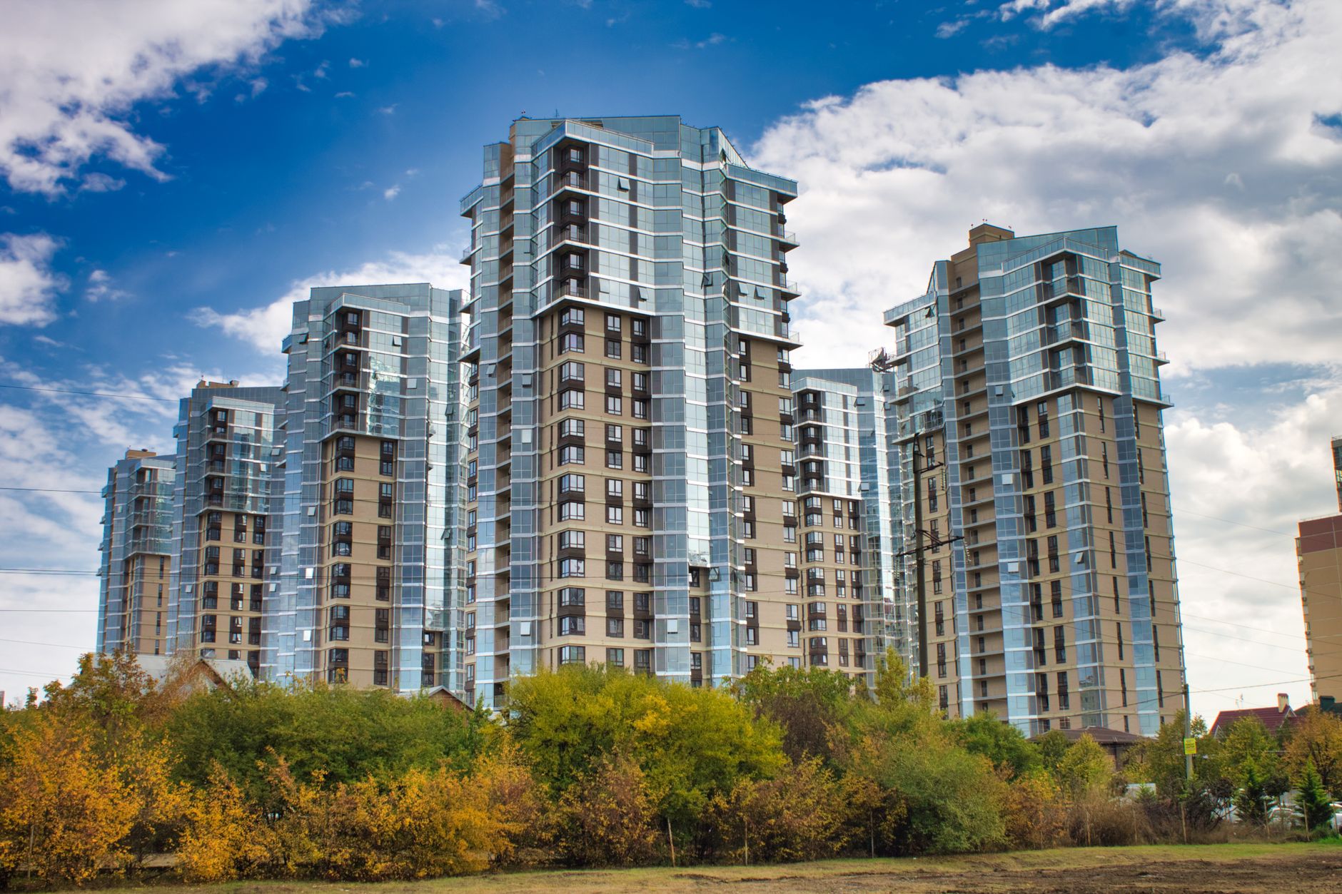 Urban high-rise under construction